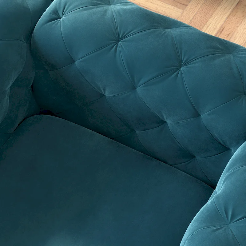 Corvus Aosta Tufted Velvet Loveseat and Sofa Living Room Chesterfield Set