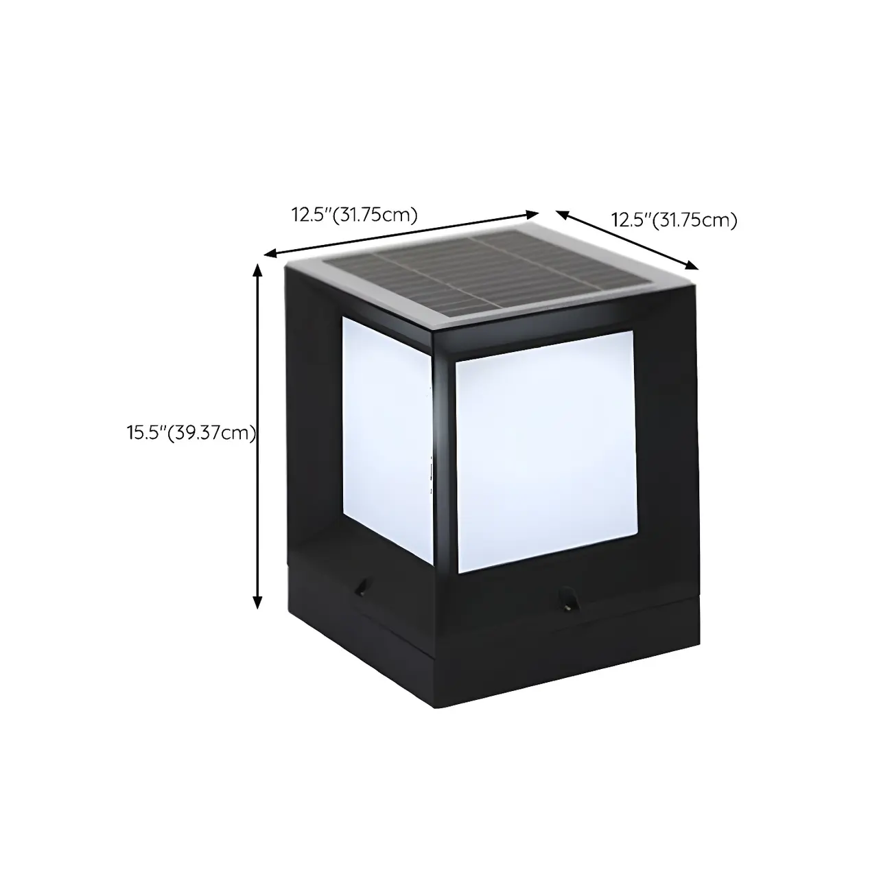 Simple Smooth Metal Cube Post Cap Light