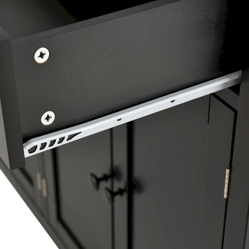 Kitchen Island Cart with Solid Wood Top