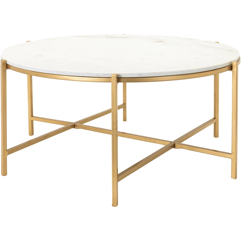 Tresana Marble and Matte Metal Modern Hand Crafted Center Table