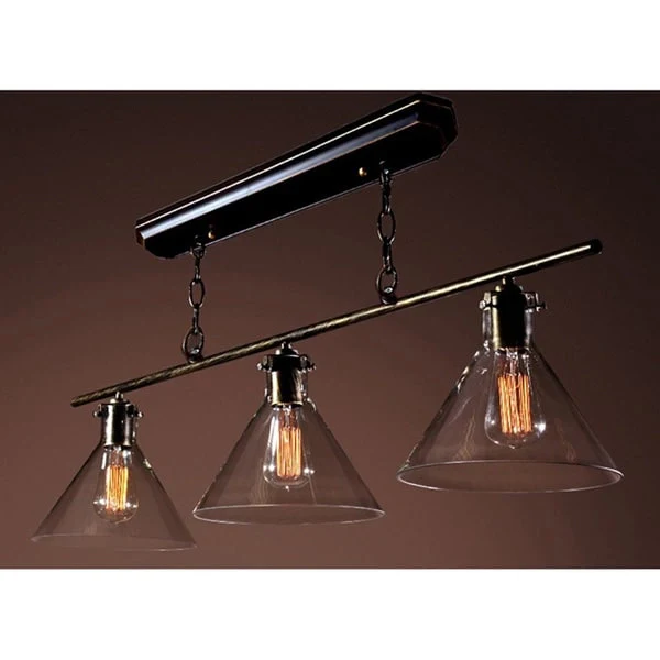 Amerie 3-light Black Island Edison Chandelier