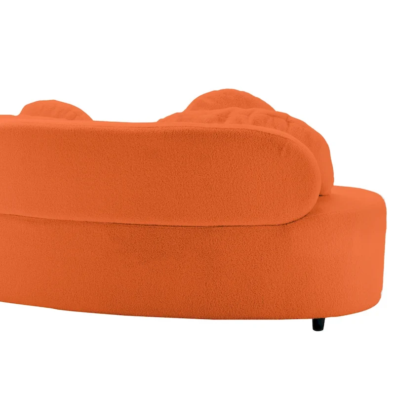 103.5 Lamb Velvet Armless Sofa with 6 Pillows and Floating Design