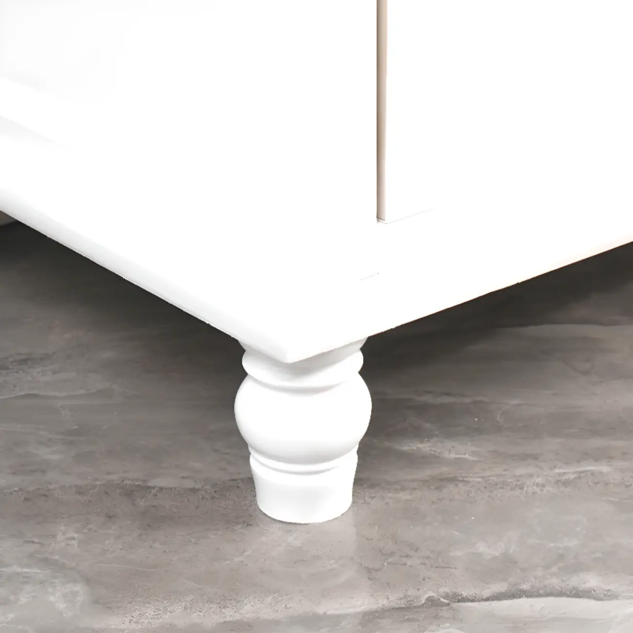 Freestanding Solid Wood White Cabinet with Drawers