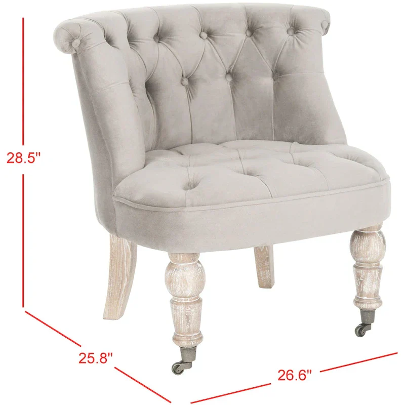 SAFAVIEH Shanell Natural Cream Tufted Chair - 26.4 x 24.2 x 27