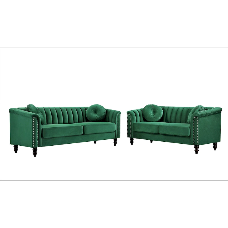 Hills Tufted Back Nailhead 2PCS Living Room set