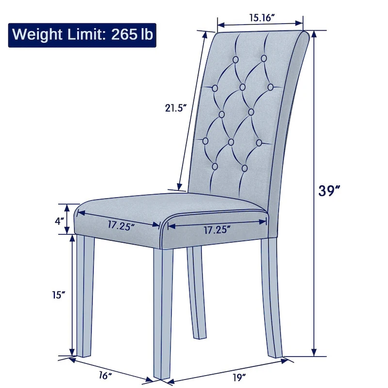 Subrtex Linen Parsons Upholstered Button Dining Chair (2-Pack)