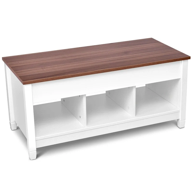 Lift-Top Coffee Table with Storage - Espresso/White - 41