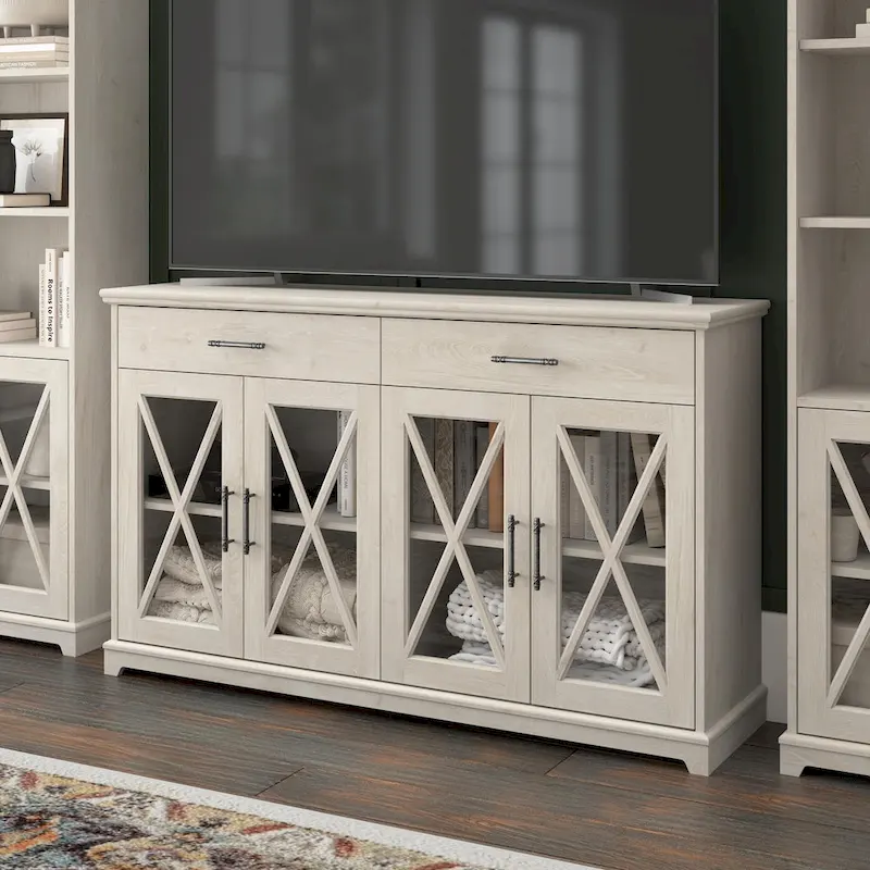 60W Farmhouse TV Stand for 75 Inch TV