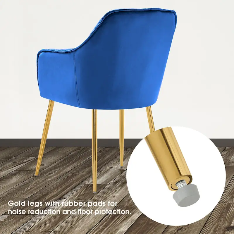 ivinta Tufted Dining Chairs Set of 2, Accent Chair with Solid Gold Plated Legs