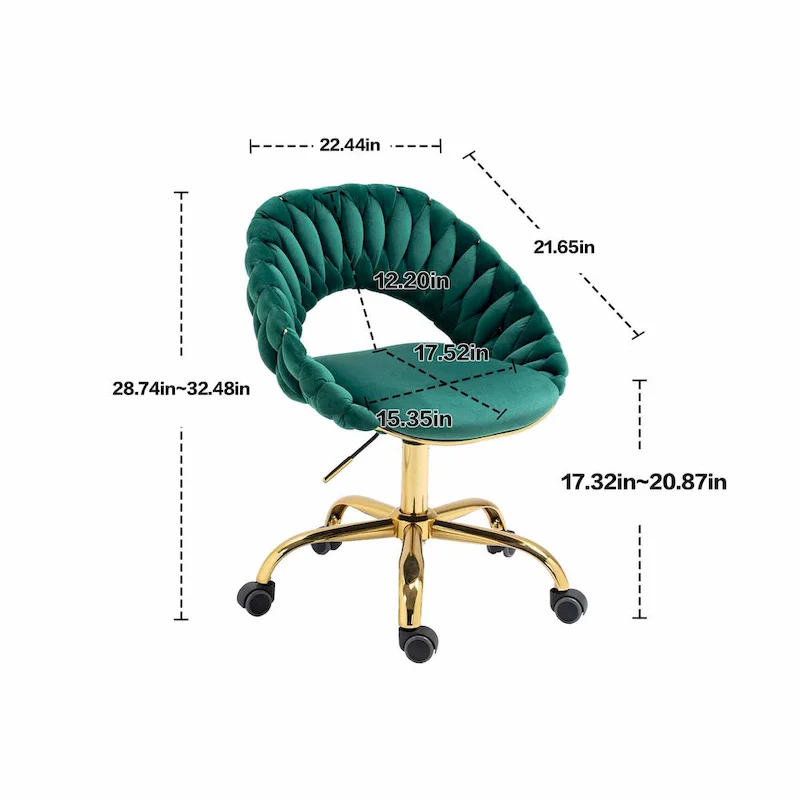 Computer Chair Office Chair Adjustable Swivel Chair Fabric Seat Home Study Chair