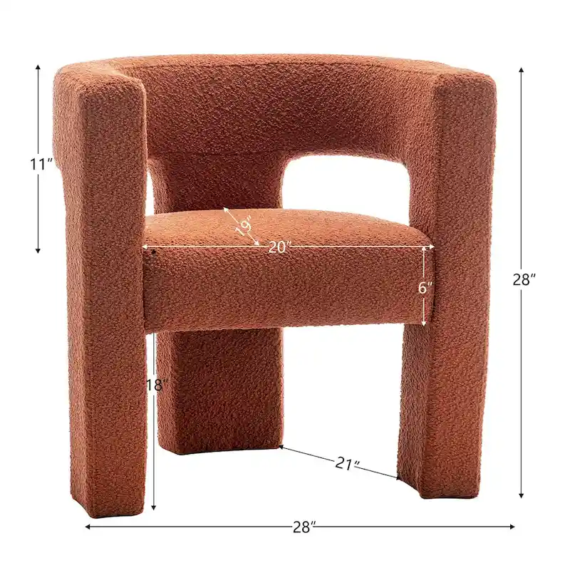 KINWELL 28   Wide Boucle Upholstered Square Armchair (Set of 2)