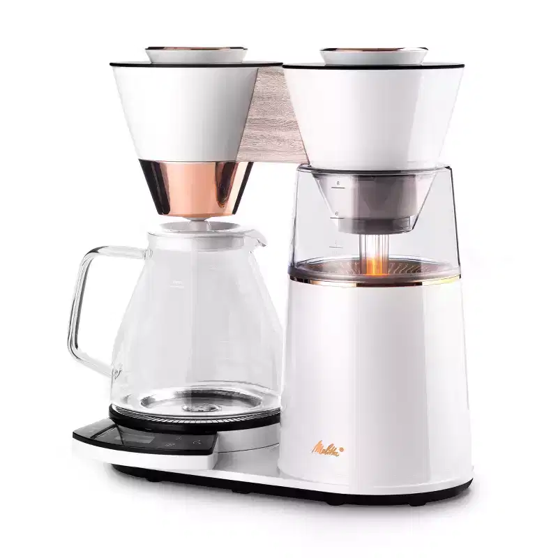 Melitta Vision 12-Cup Luxe Drip Coffee Maker with Revolving Dashboard Copper White