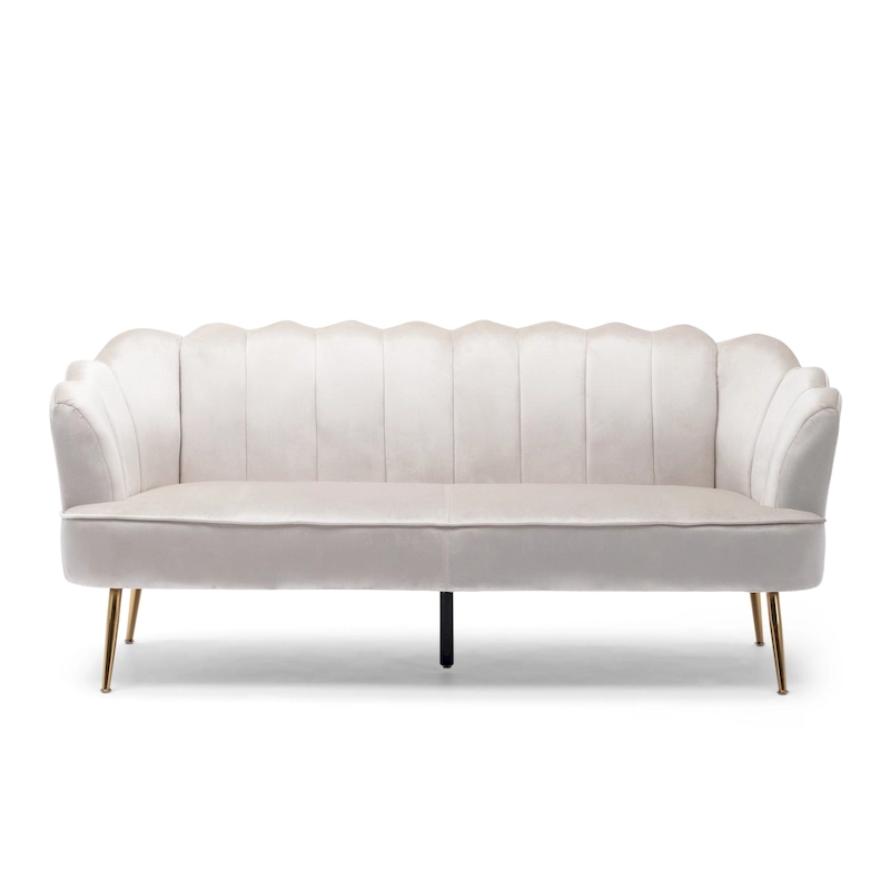 Reitz Glam Velvet Shell 3 Seater Sofa by Christopher Knight Home - 76.25 L x 29.25 W x 33.50 H