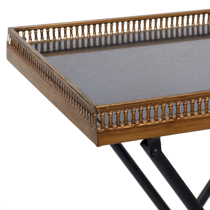 Gold Metal Accent Table, 14W x 21L x 25H