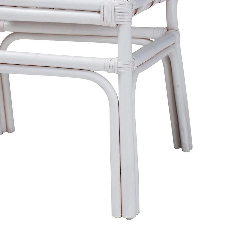 Carwyn Bohemian White Rattan Dining Chair