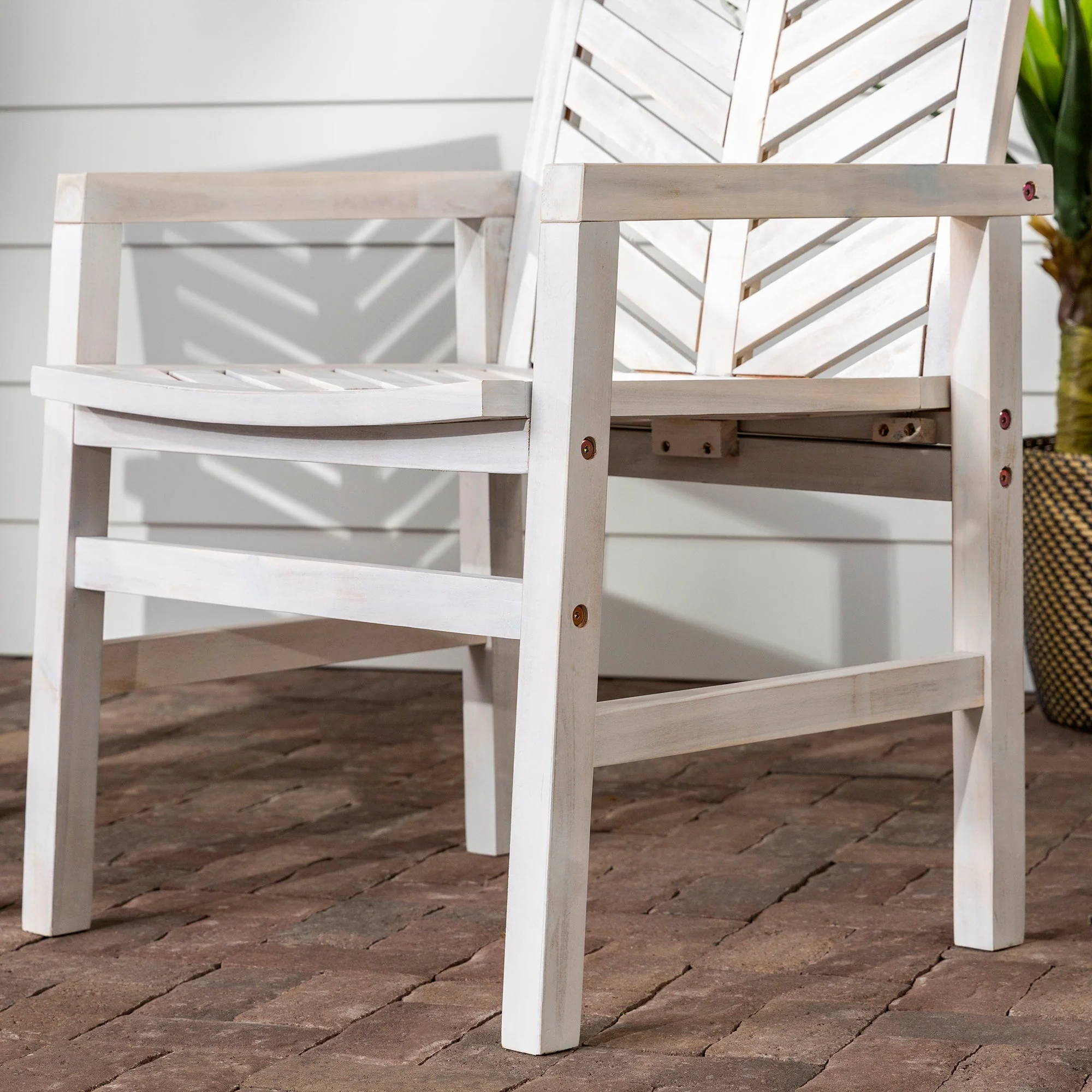 Vincent Patio Wood Chairs, Set of 2