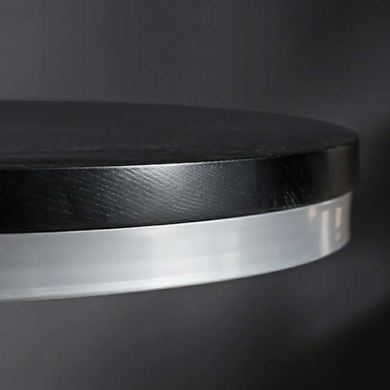 Industrial Black Wood Round Adjustable Height Bar Table