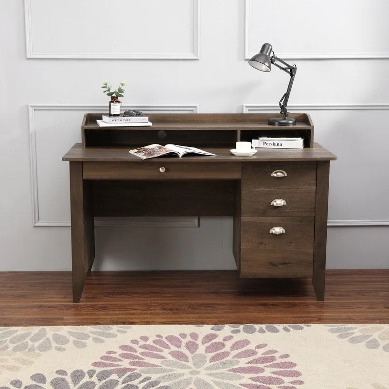 Lokatse Home 53 Wide Home Office Writing Desk With Hutch