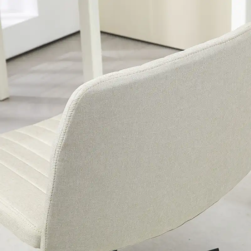 HOMCOM Wide Office Chair, Armless Office Desk Chair, Computer Fabric Vanity Chair with Adjustable Height