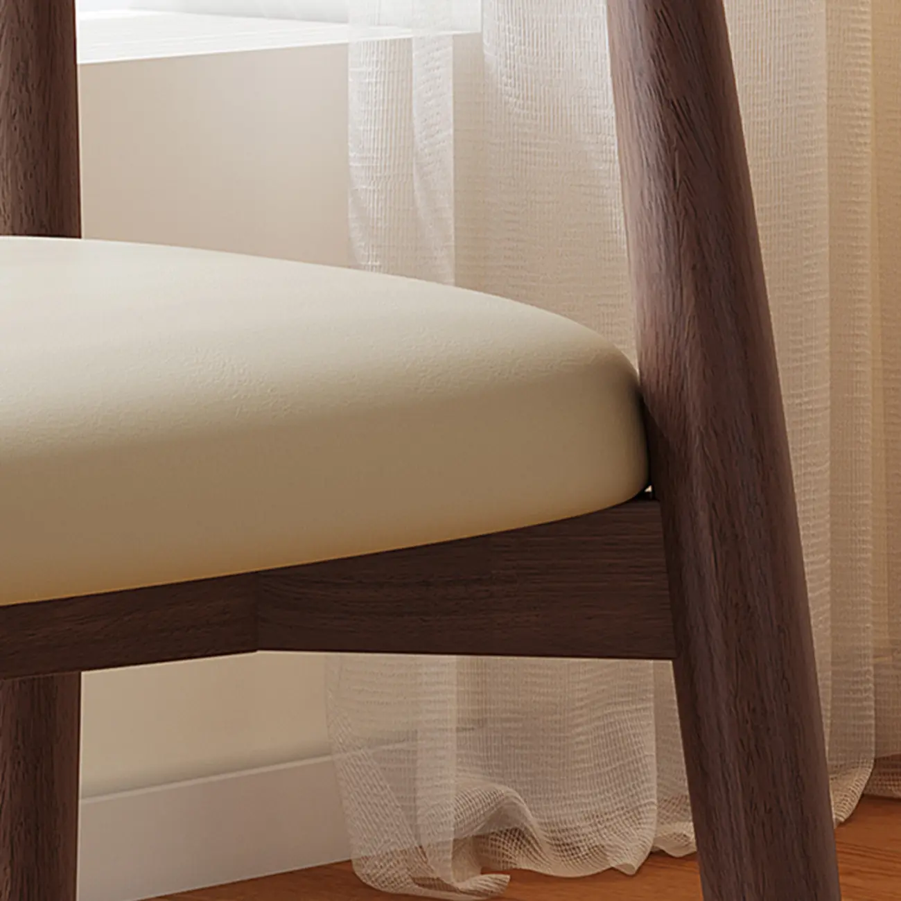 Mid-Century Modern Wooden Dining Chair Set of 2