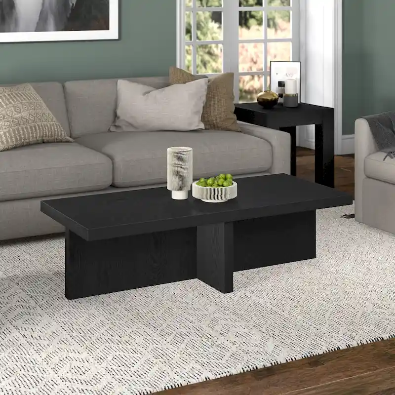 Rectangular Coffee Table - Natural Wood, Scandinavian Design, Multi-User