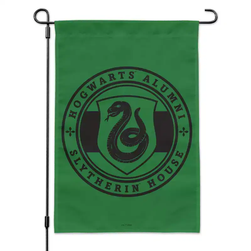 Harry Potter Slytherin House Badge Garden Yard Flag with Pole Stand Holder