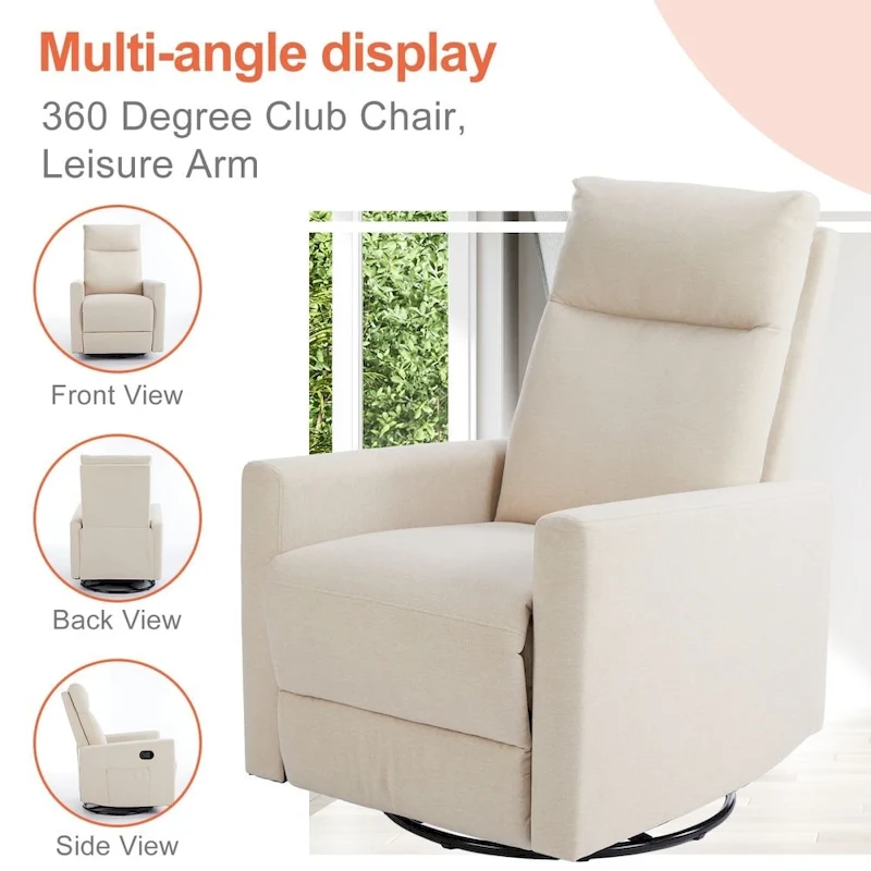 Manual Recliner Chair Winback Fabric Single Sofa
