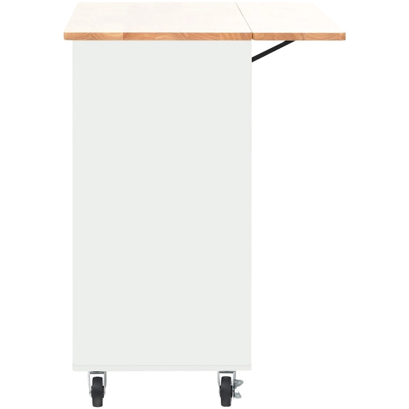 Merax Large Kitchen Island Cart with an Adjustable Shelf and 2 Drawers