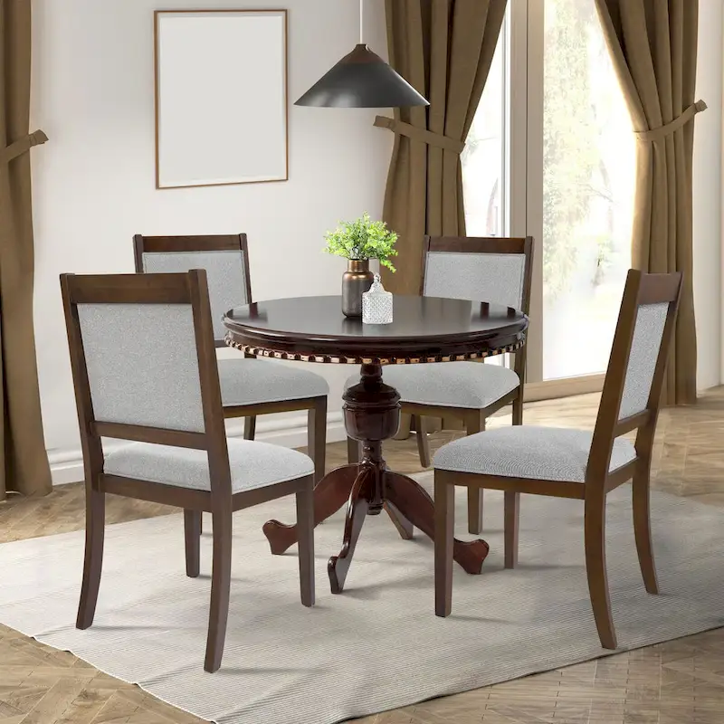 HomePop Open Back Upholstered Wood Frame Dining Chair - Set of 2