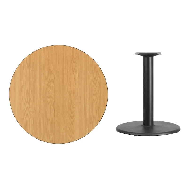 36 Round Laminate Table Top with 24 Round Table Height Base - 36W x 36D x 31.125H - 36W x 36D x 31.125H