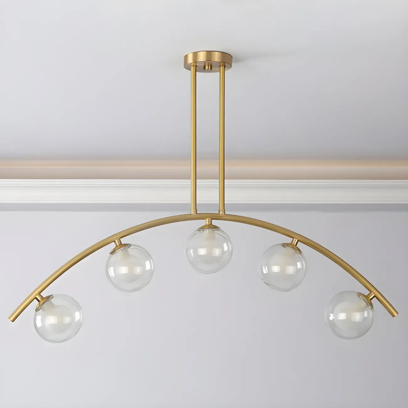 Trendy Modern Gold Arc Multi-Light Island Pendant