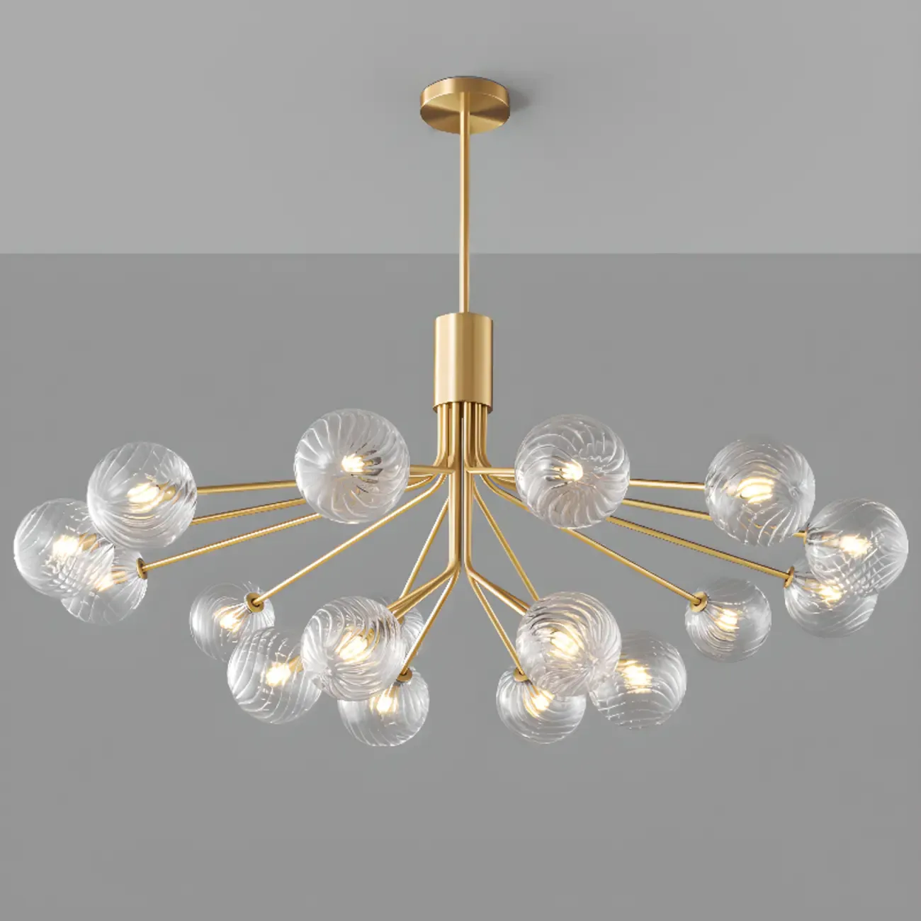 2-Tier Modern Globe Chandelier Adjustable Hanging Length