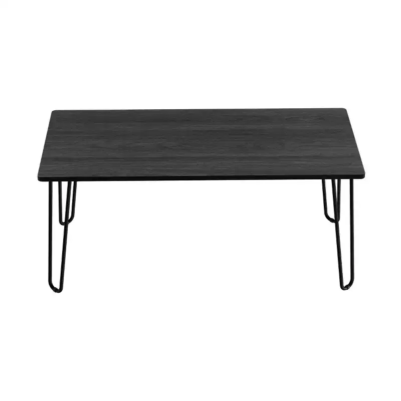 Lavish Home Modern Coffee Table with Hairpin Legs, Modern Industrial Style Woodgrain-Look and Steel Accent Living Room Furniture