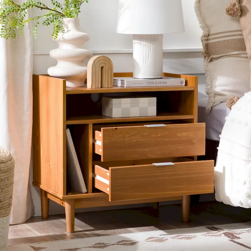 Middlebrook Modern Gallery Top Solid Wood Nightstand