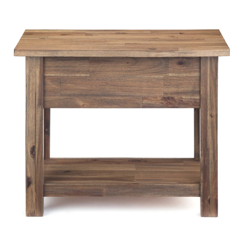 WYNDENHALL Garret SOLID ACACIA WOOD 14 inch Wide Rectangle Rustic Narrow Side Table - 14  W x 24  D x 20  H