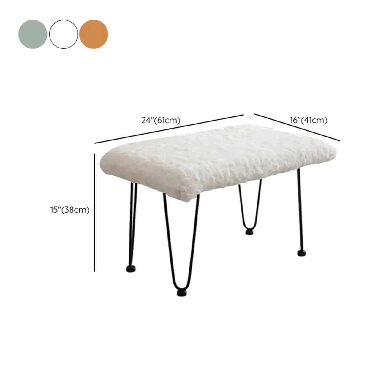 Modern Armless Upholstered Rocking Chair with Ottoman