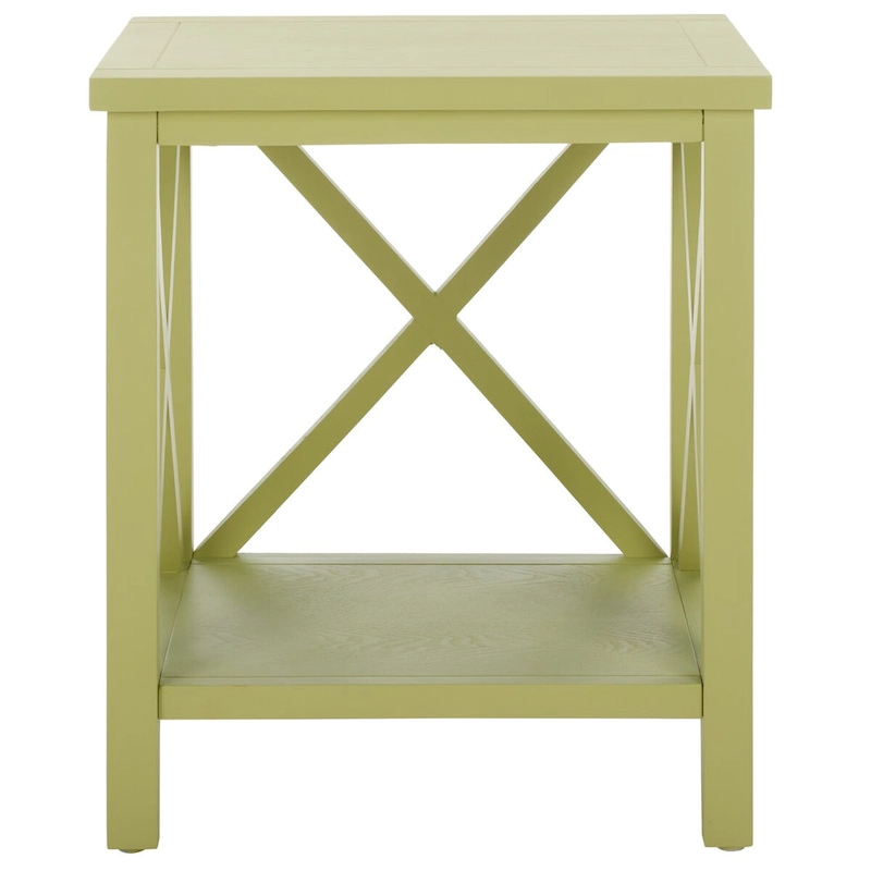 SAFAVIEH Yasumi White Cross Back End Table - 18.1 x 13.4 x 21.5 - 18Wx13Dx22H