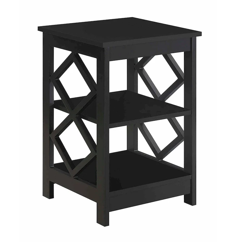 Convenience Concepts Diamond End Table with Shelves