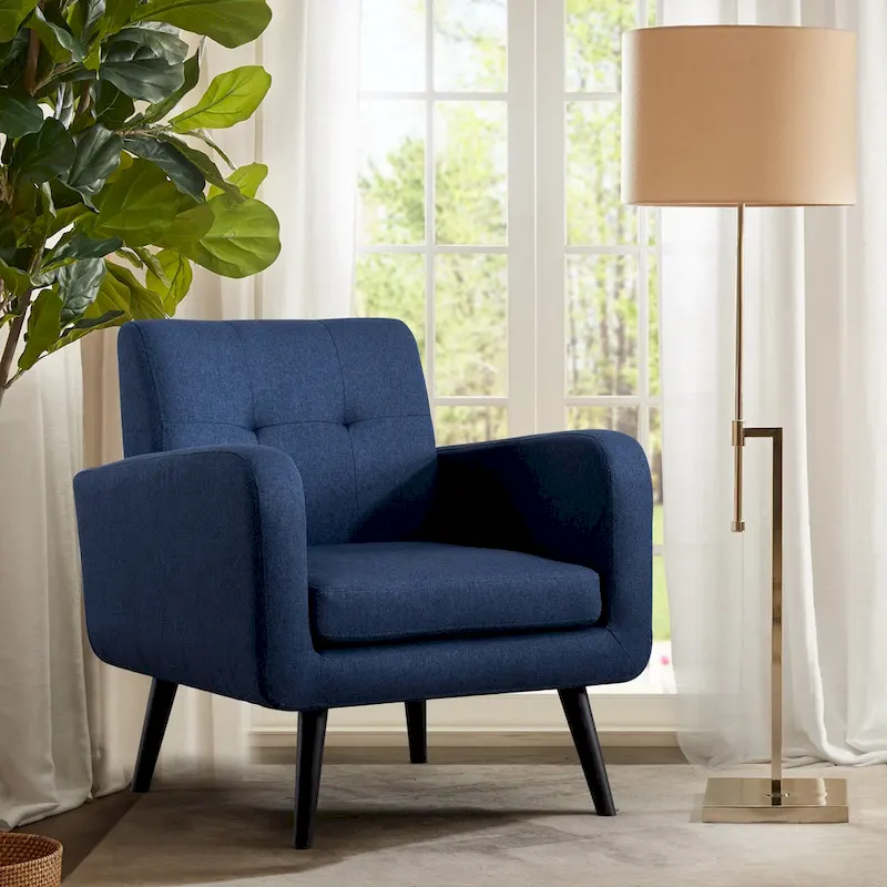 Tufted Accent Armchair – Beige / Blue / Grey | Single Seat
