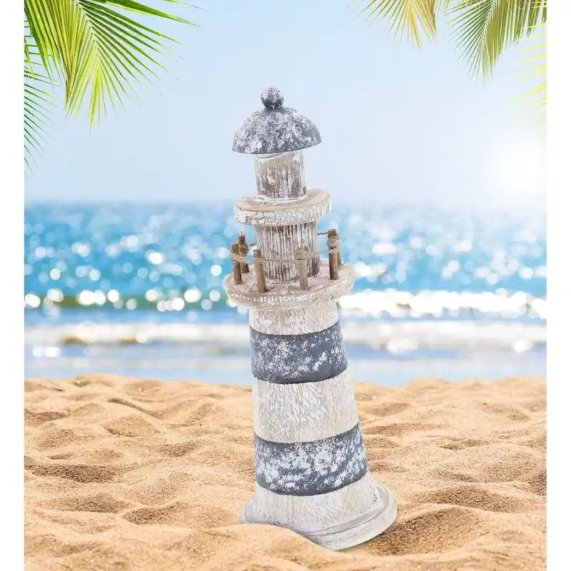 CoTa Global Silver Sea Lighthouse Collection, 2 Pcs Set - Handmade - 11.8Lx4Wx4H