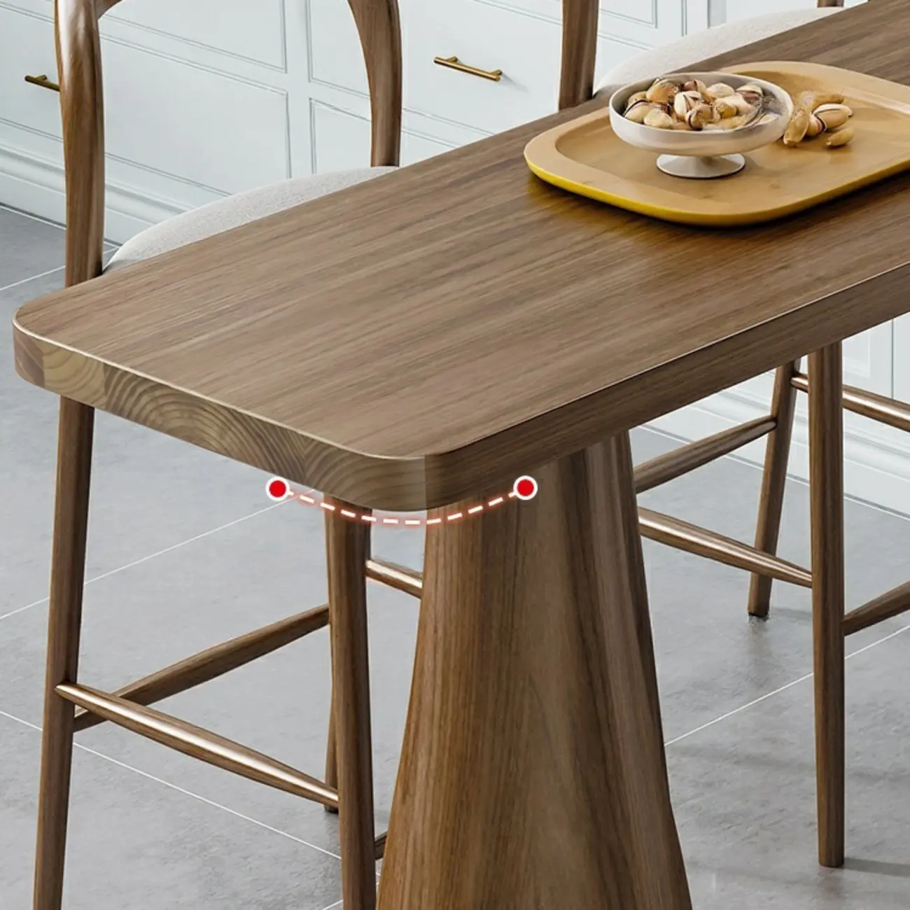 Modern Pine Wood Bar Set with Upholstered Chairs