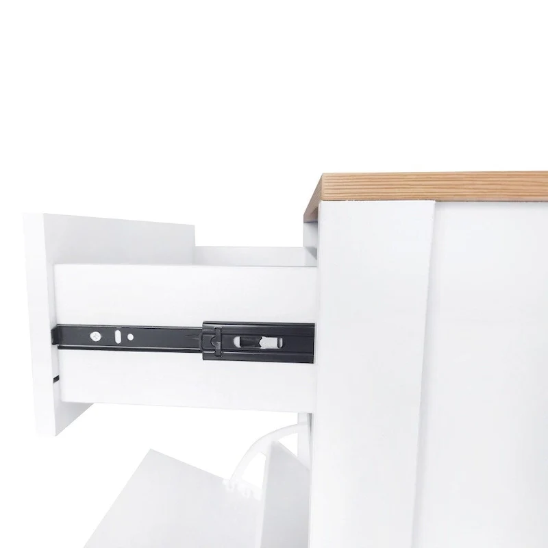 Wood Pattern Top Shoe Cabinet with Flip Drawers and Adjustable Panel