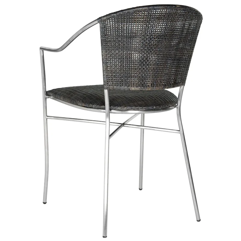 SAFAVIEH Jullieta Black Arm Chair (Set of 2) - 21  W x 22.3  L x 33.5  H - 21Wx22Dx34H