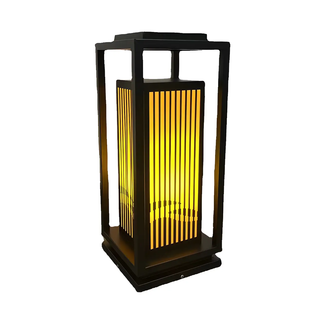 Elegant Vertical Open Rectangle Shade Post Cap Light