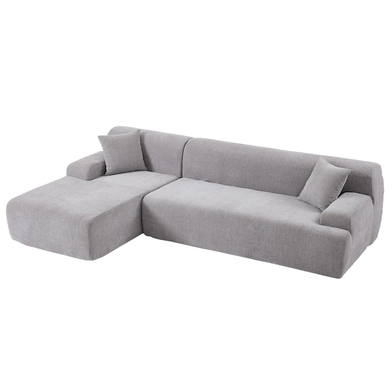 111 Polyester L-Shape Modular Sectional Sofa with High-Density Foam, 27 Deep Seat and Anti-Wrinkle Chenille Fabric