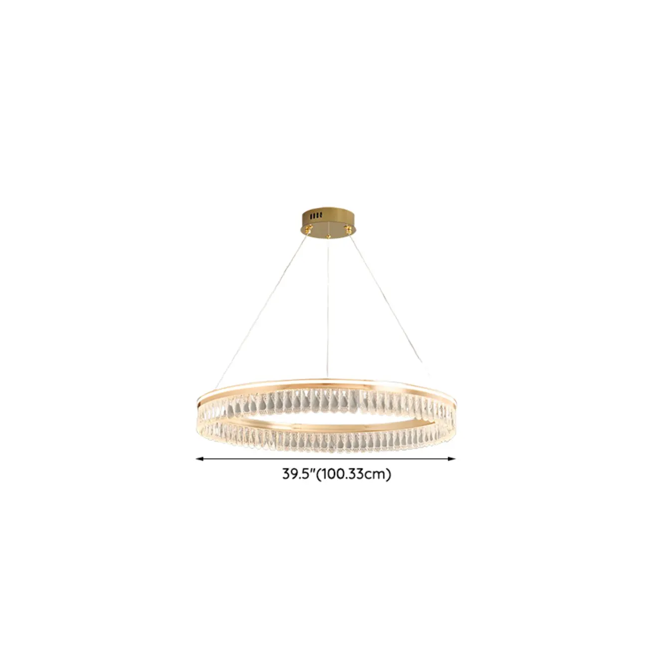 Dimmable Circle Gold Crystal Modern LED Chandeliers