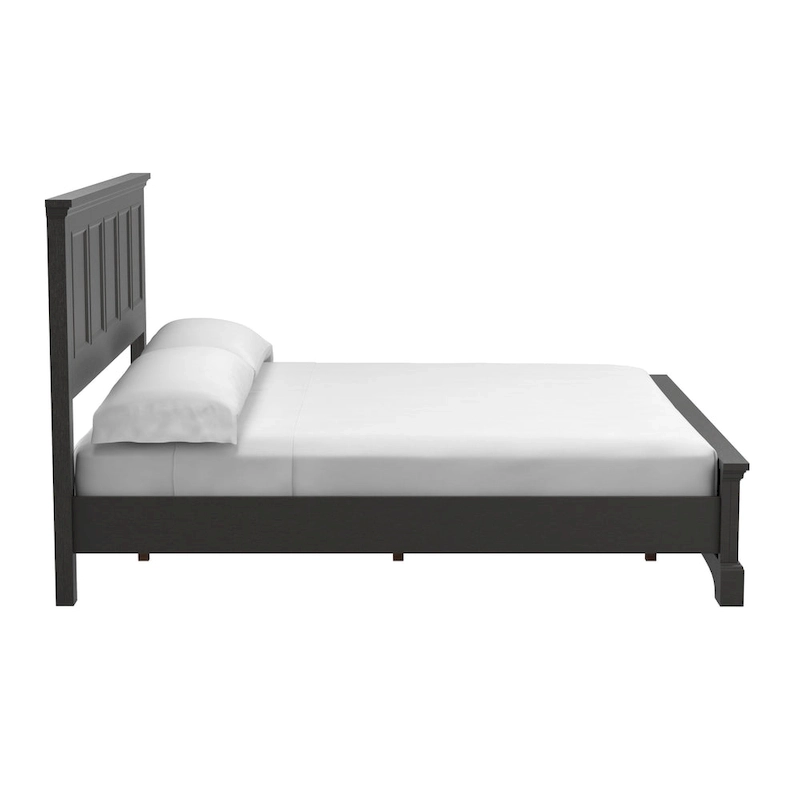 Farmhouse Basics Rustic Black Finish Panel Bed Set