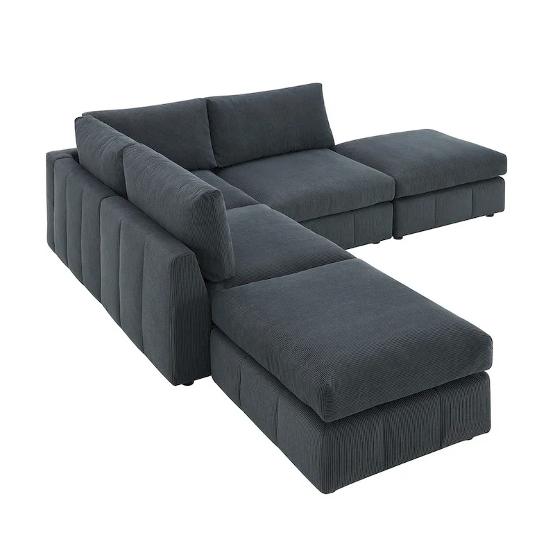93Modern Sectional Sofa with Vertical Stripes