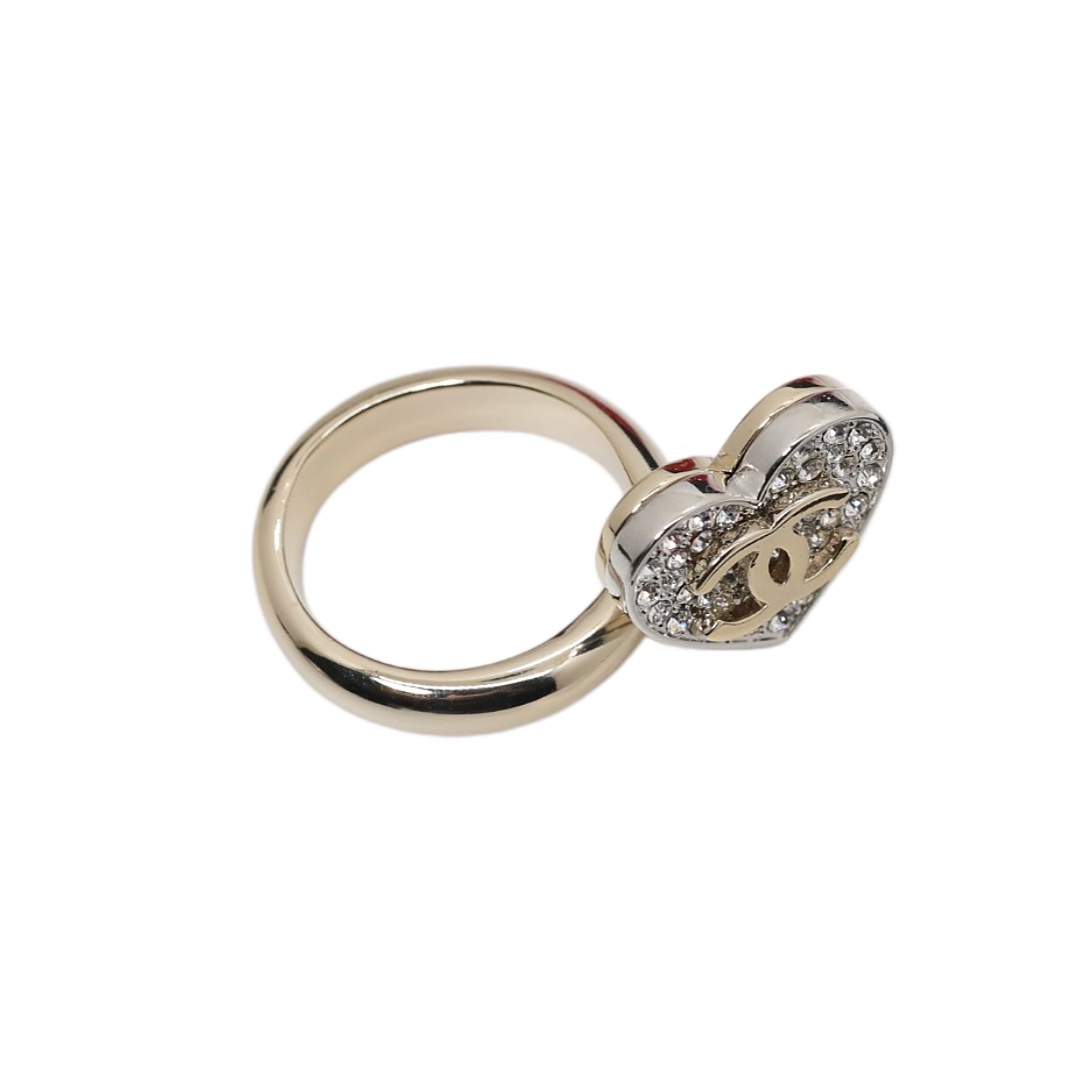 CCR065 Chanel crystal heart ring - ccjewelryacc