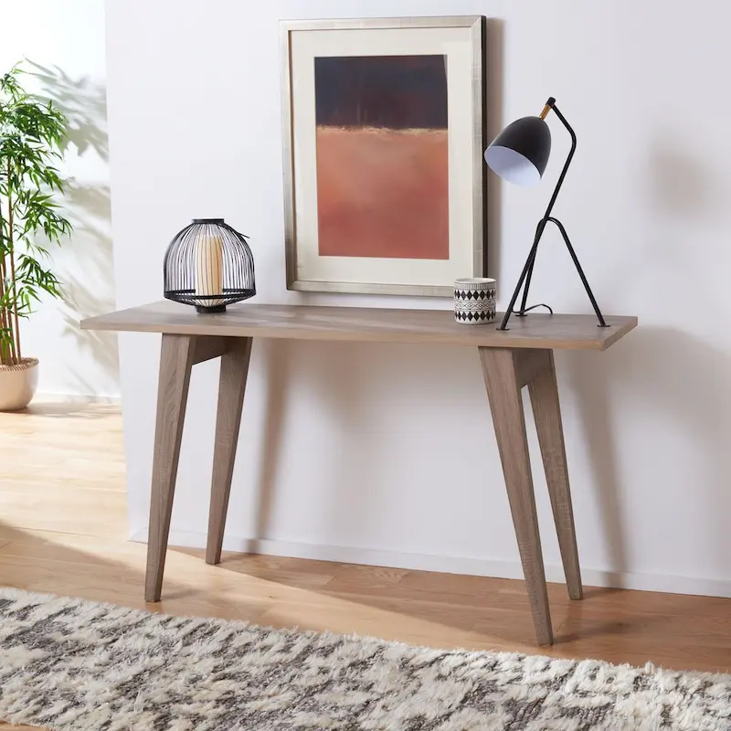 Oak Console - 59 x 17.6 x 32.3 - 59Wx18Dx32H
